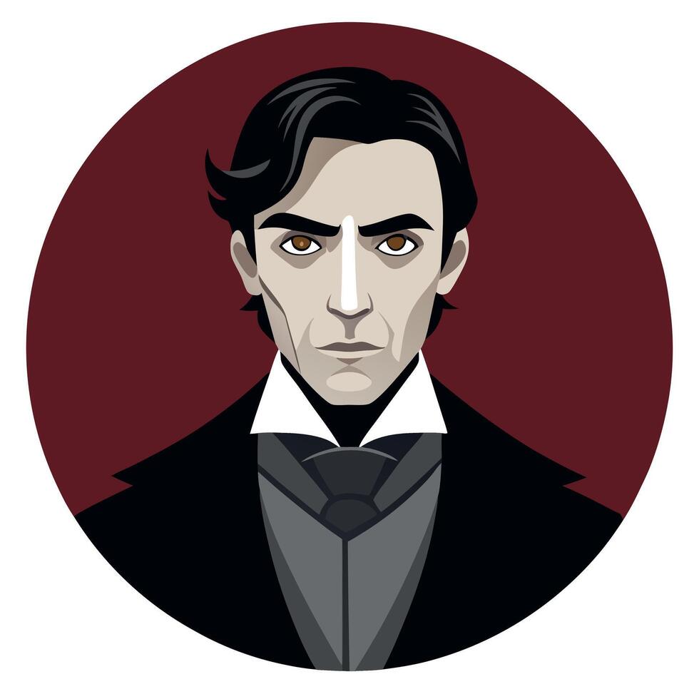 A man in a black suit with a red tie vector
