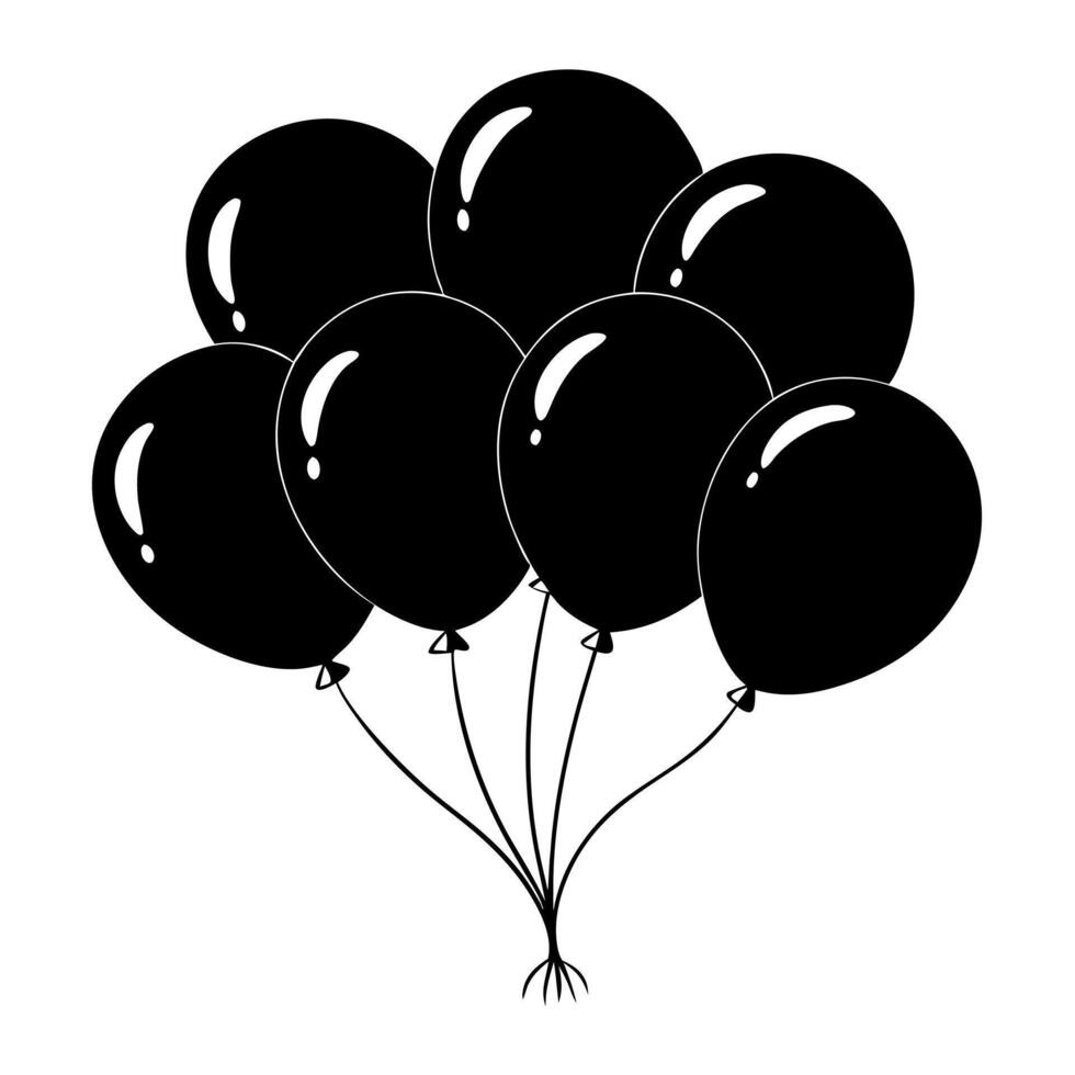 Black balloons on a white background vector