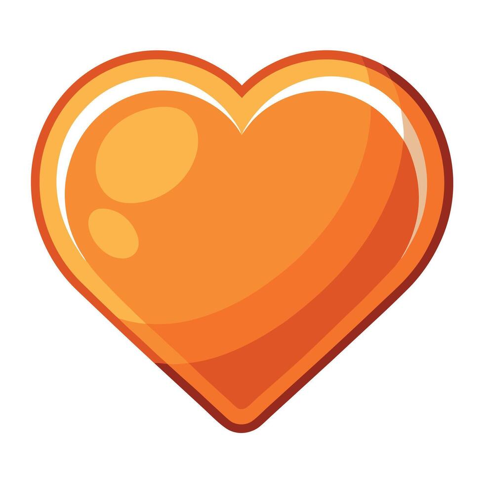 Orange heart icon isolated on white background vector