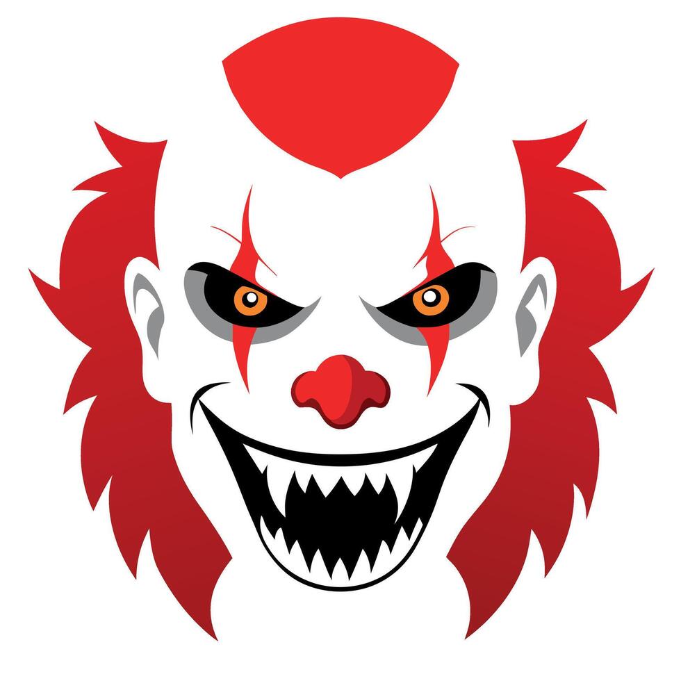 The evil clown face vector
