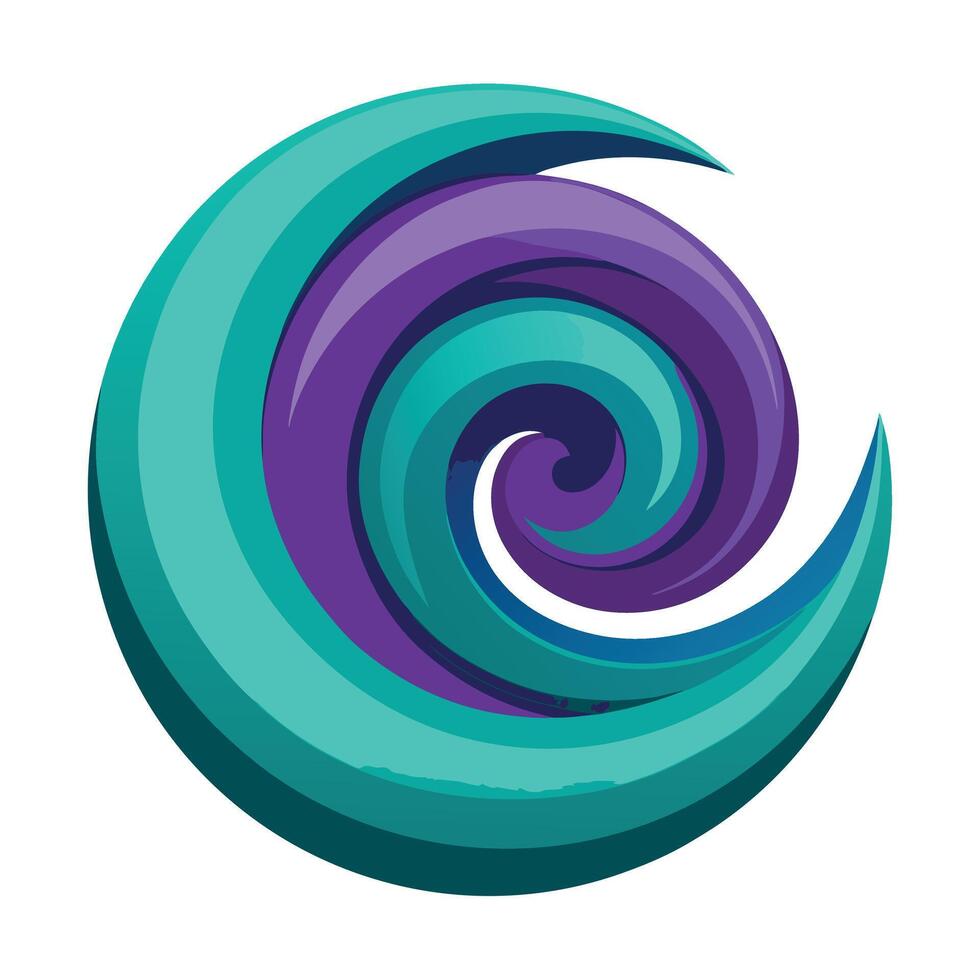 A purple and blue swirl logo vector