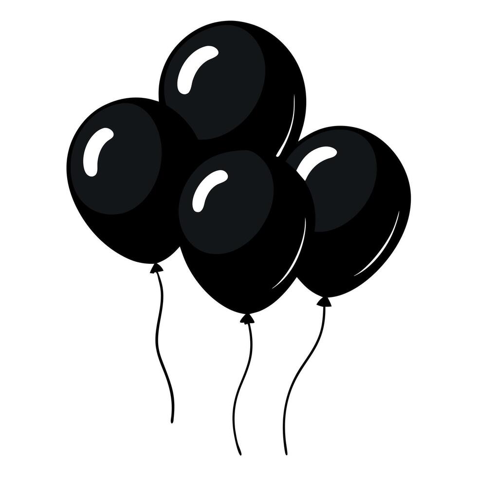 Black balloons on a white background vector