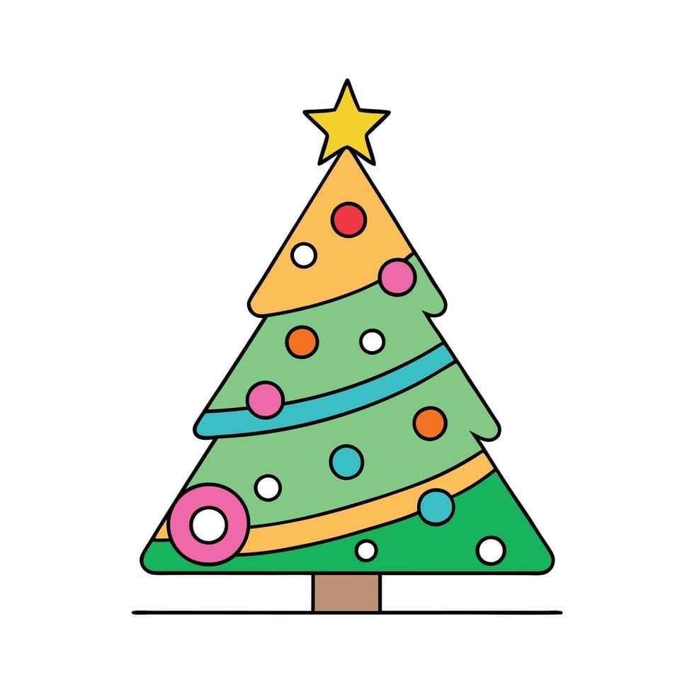 Abstract colorful illustration of a cristmas tree for the background of a christmas geetings card vector