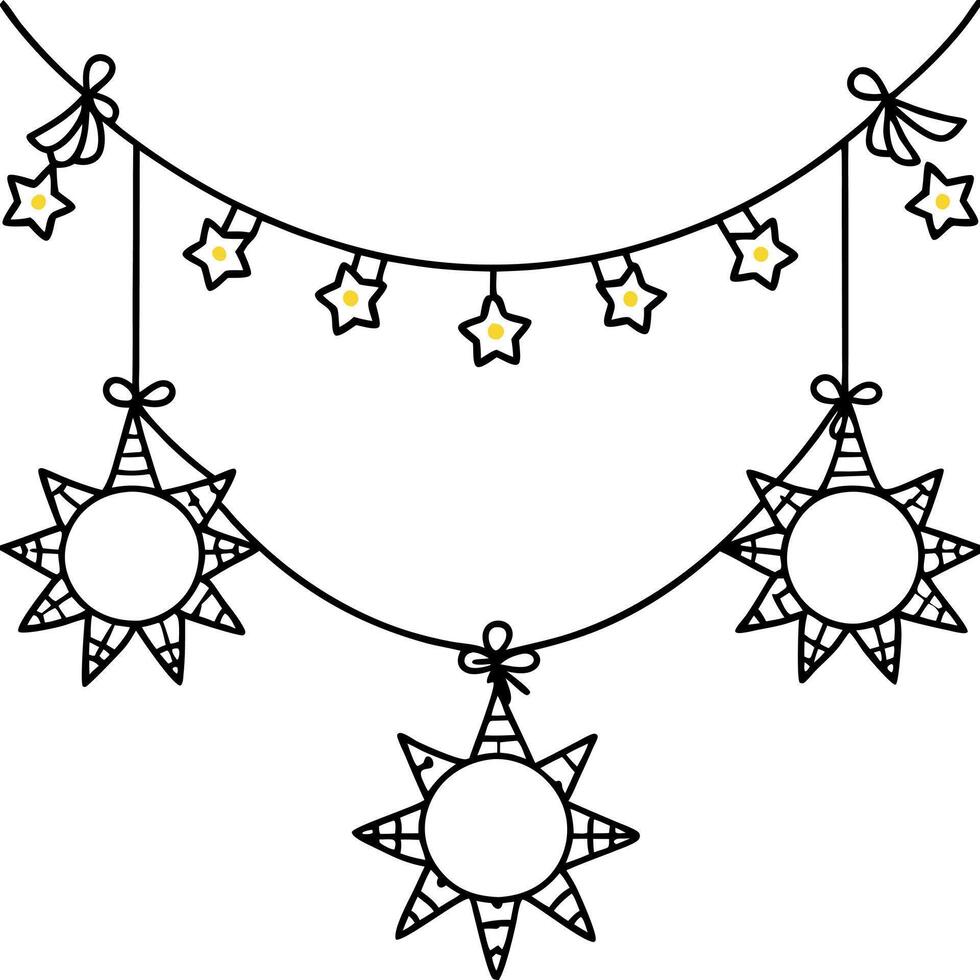 Abstract golden christmas garlands. digital illustration. created with vector