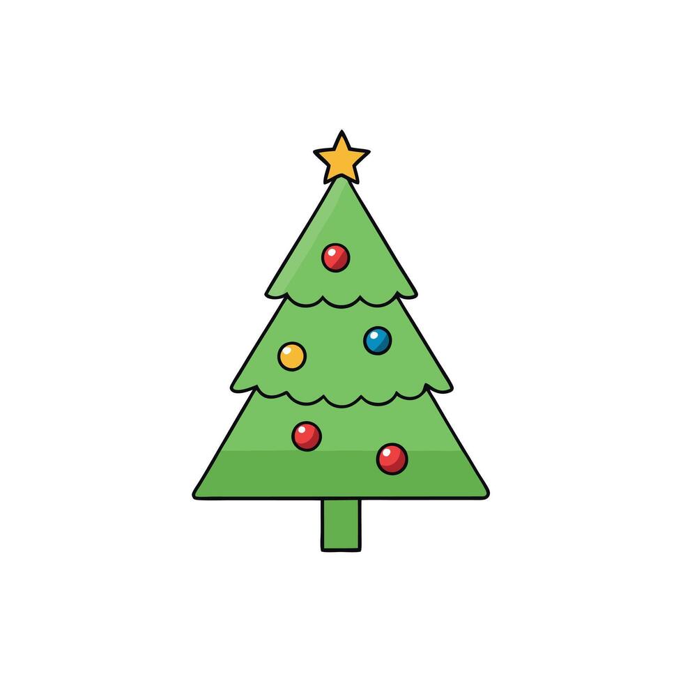 Abstract minimalist fir tree as christmas card design vector