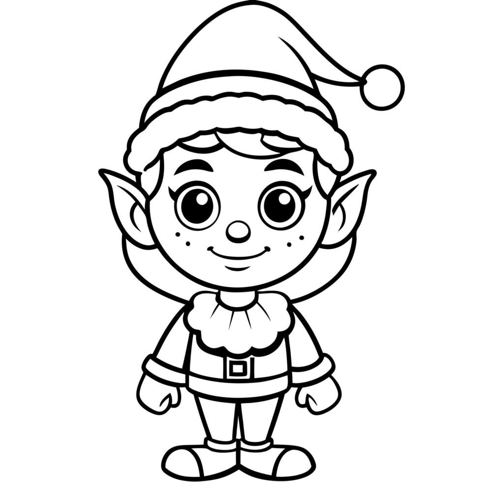An adorable Elf with 3D shading and CGI look to celebrate the Christmas holiday vector