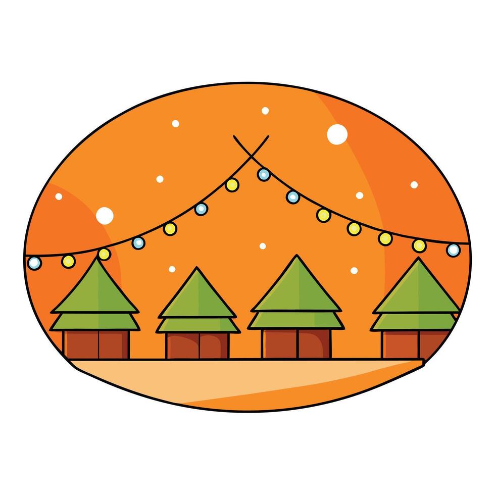 Background illustration of orange blurred lights. christmas background with bokeh. vector
