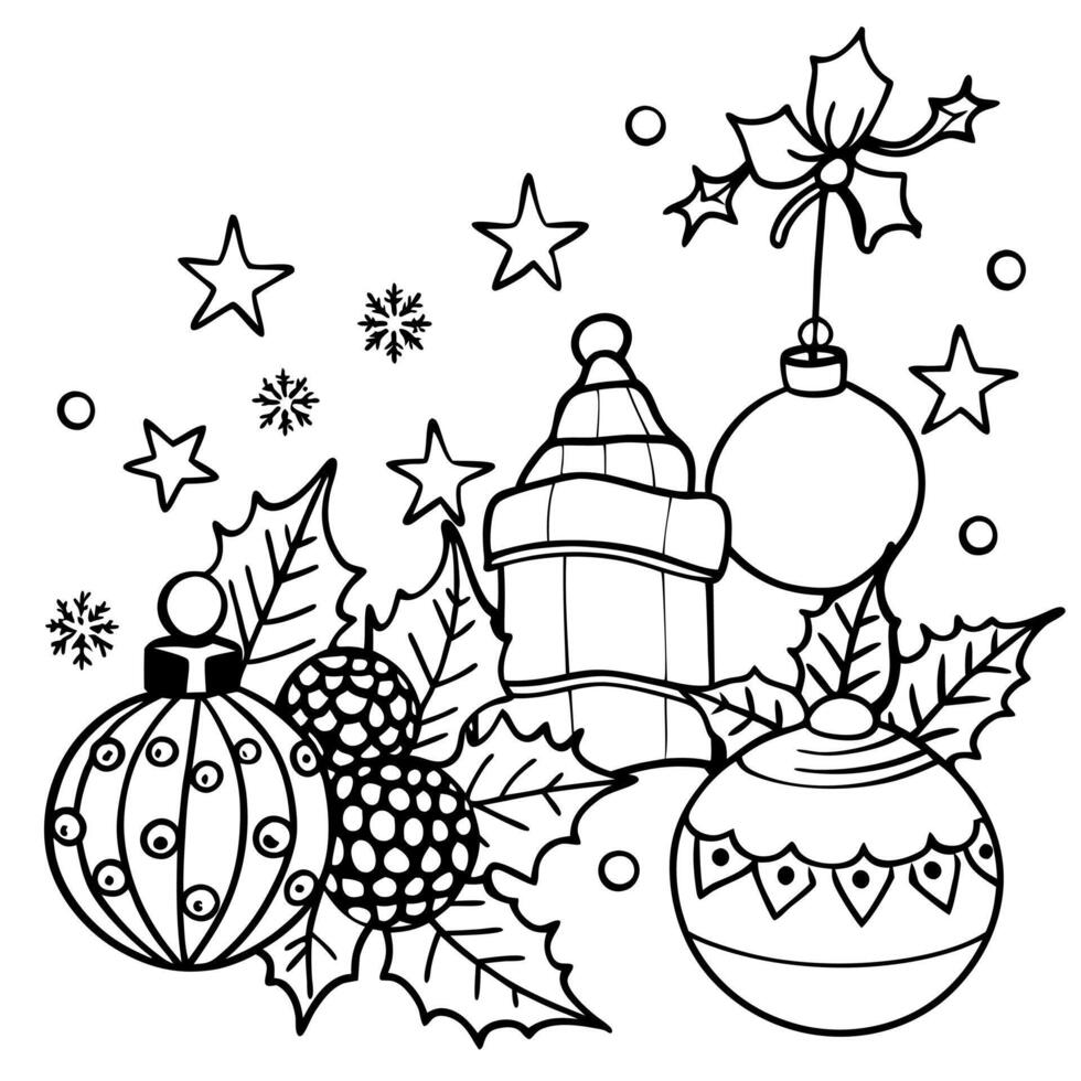 Beautiful christmas background with christmas decorations with copy space vector