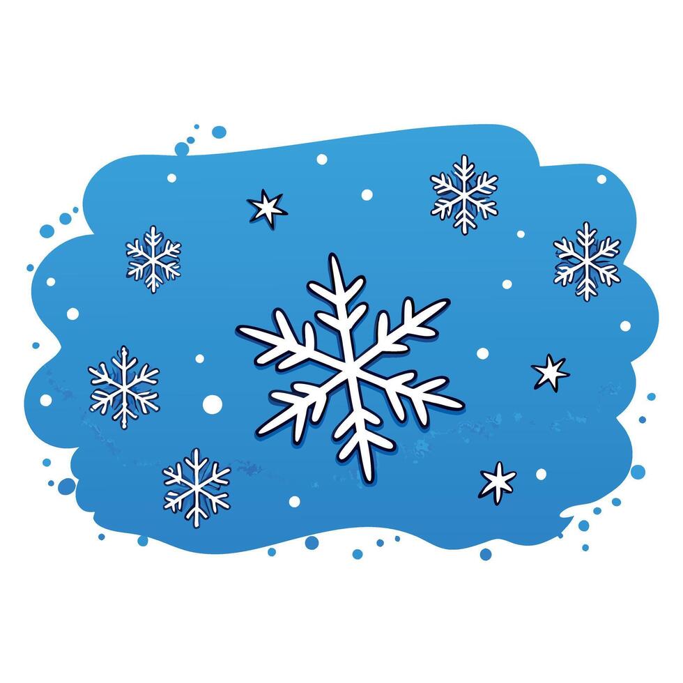 Blue christmas background with snowflakes created with vector