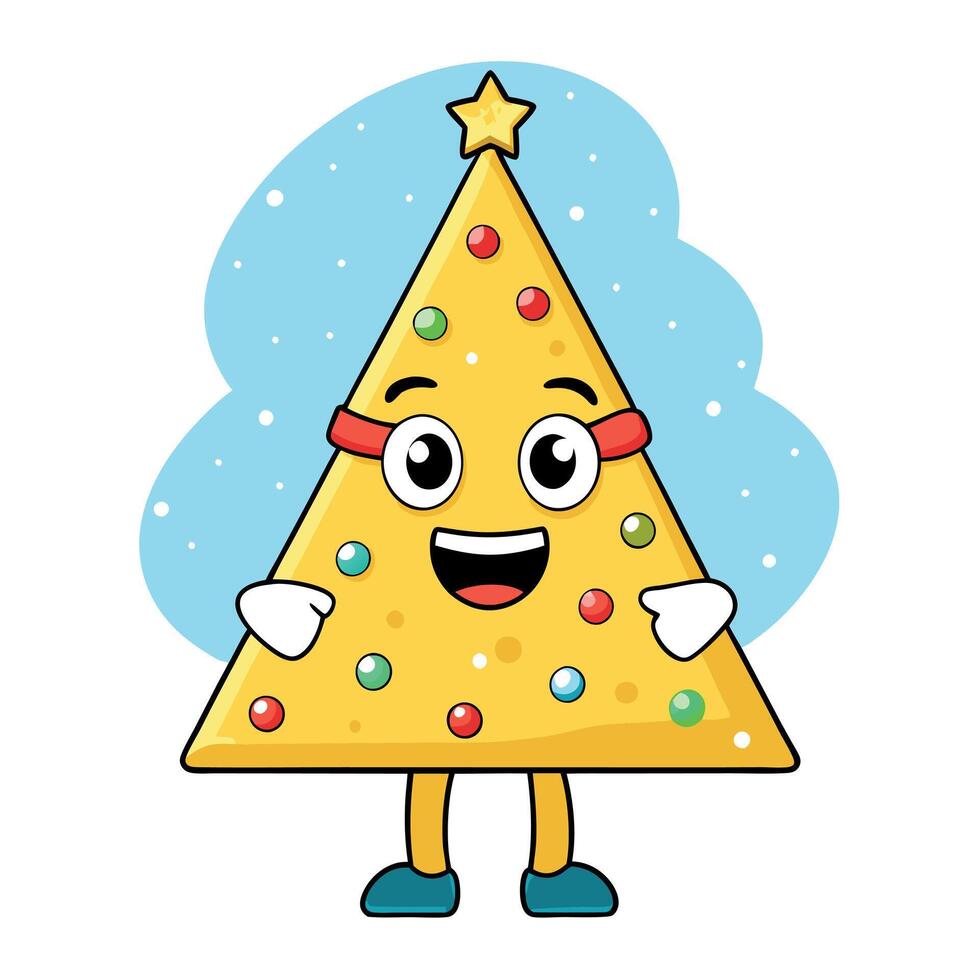 Chips-themed Christmas Tree on Bokeh Background - Quirky and Fun Holiday Display - vector