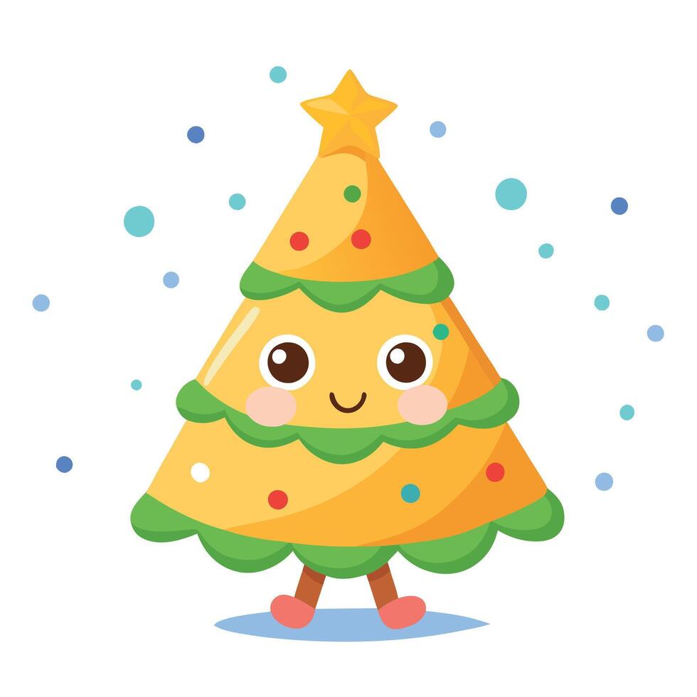 Chips-themed Christmas Tree on Bokeh Background - Quirky and Fun Holiday Display - vector
