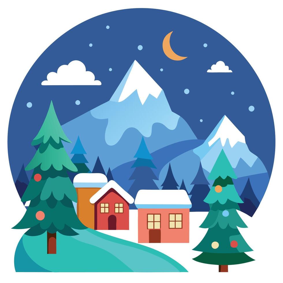 Christmas Background. Christmas landscape Background. Christmas winter Background vector