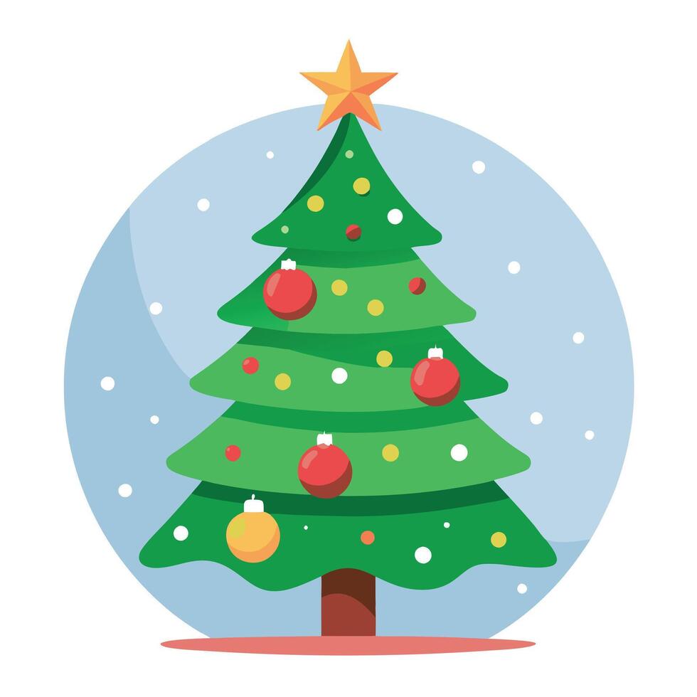 Christmas background. Decorated Christmas tree on blurred background. vector