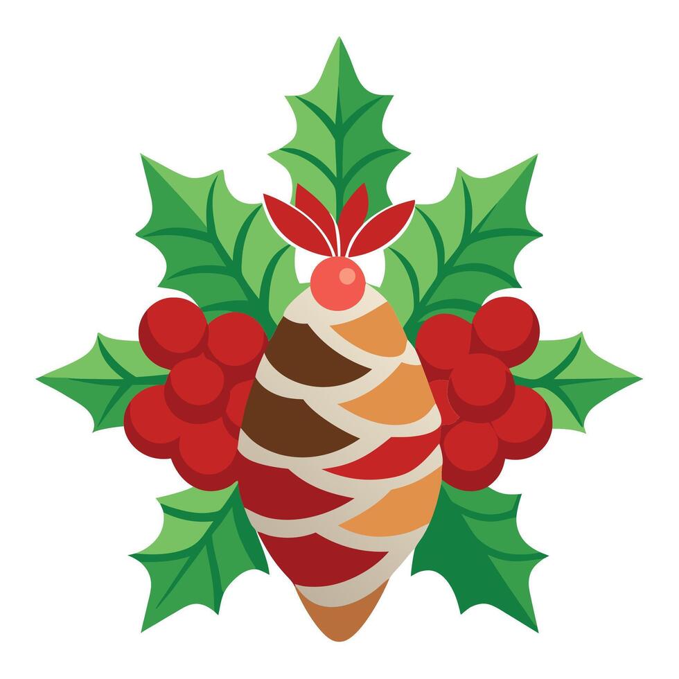 Christmas decoration with cones. Photo in high quality vector