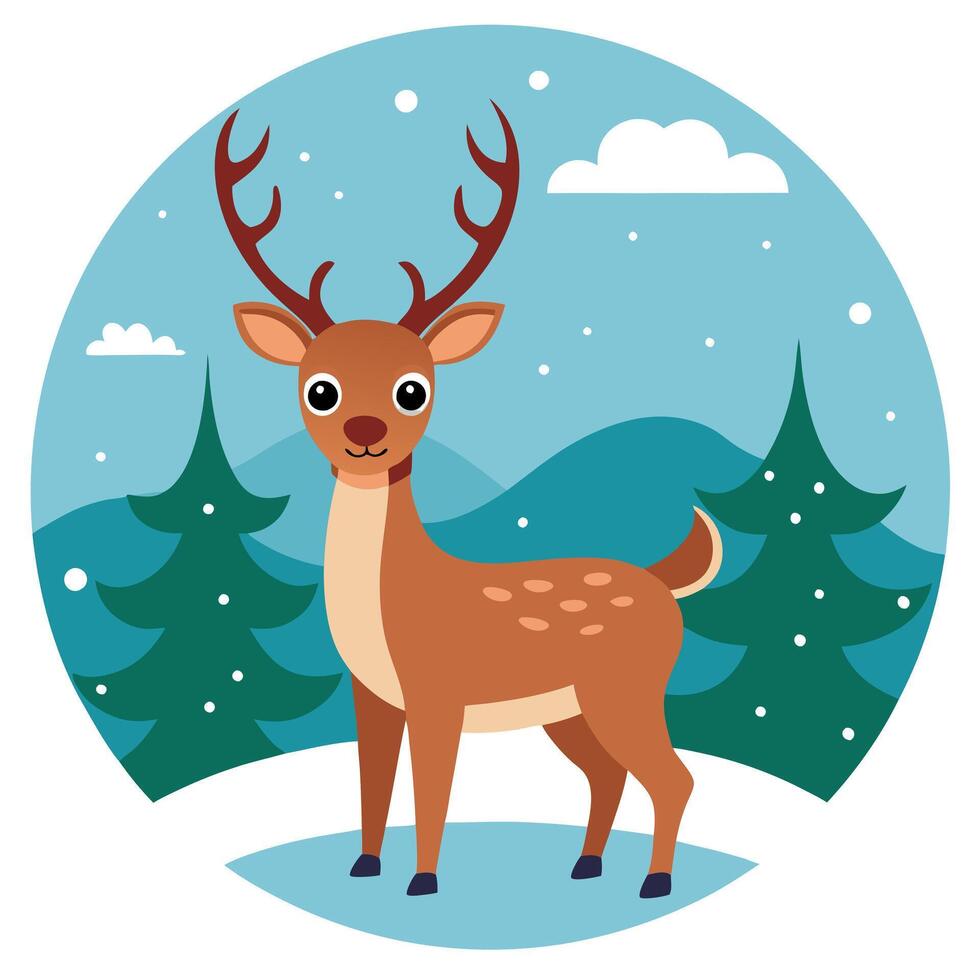 Christmas deer. Rudolph. winter theme. christmas background and wallpaper vector
