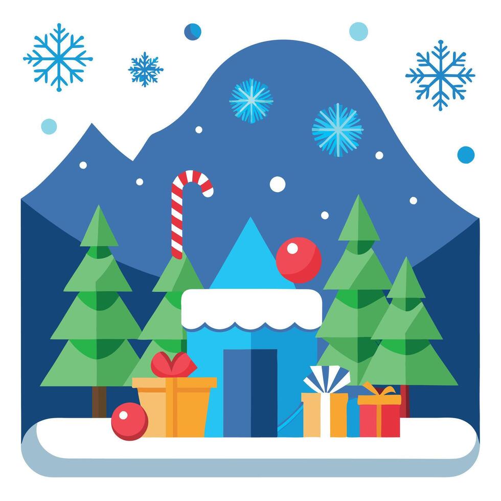 Christmas digital backdrop. new years winter decorations vector