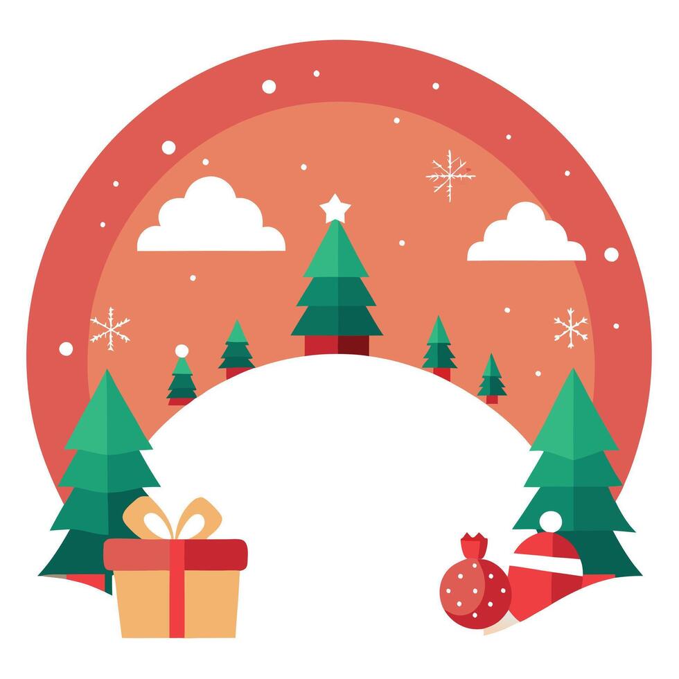 Christmas illustration background with large copyspace - stock photo vector