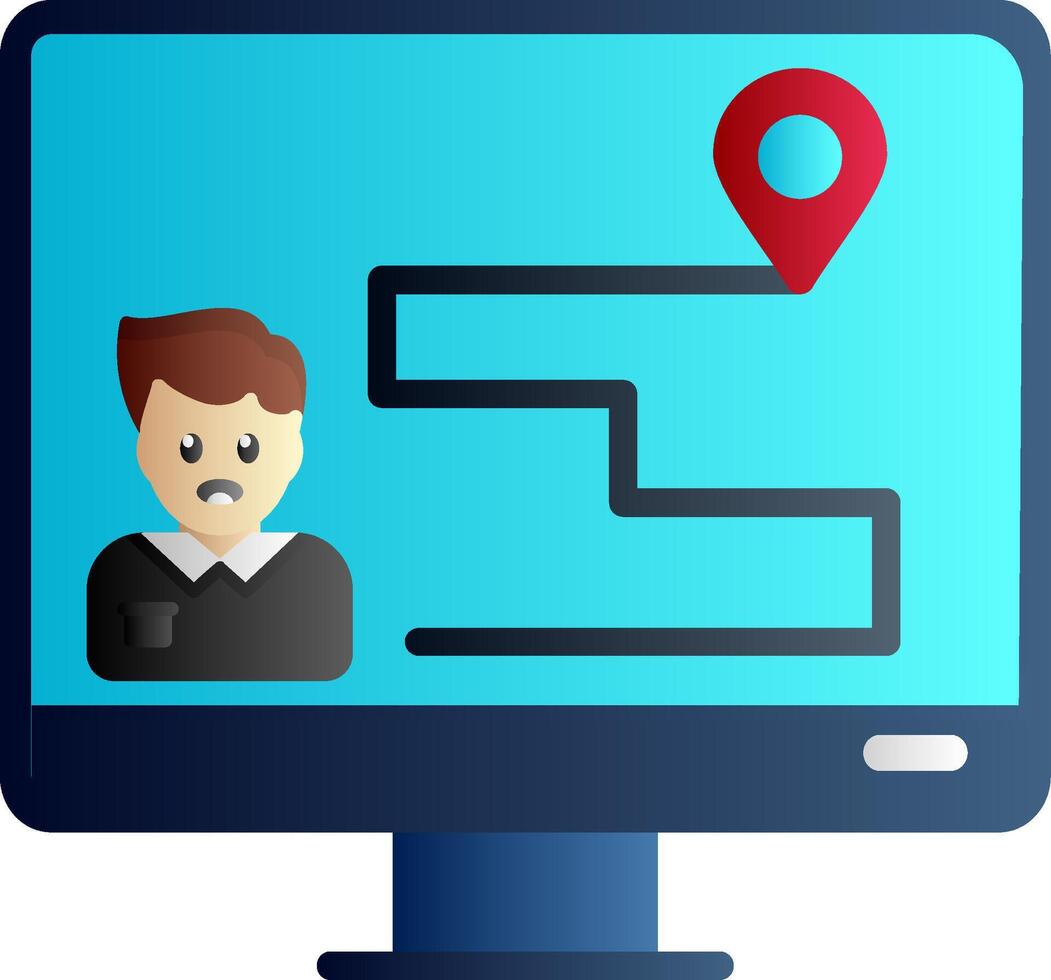 Customer Journey Map Flat Gradient Icon vector