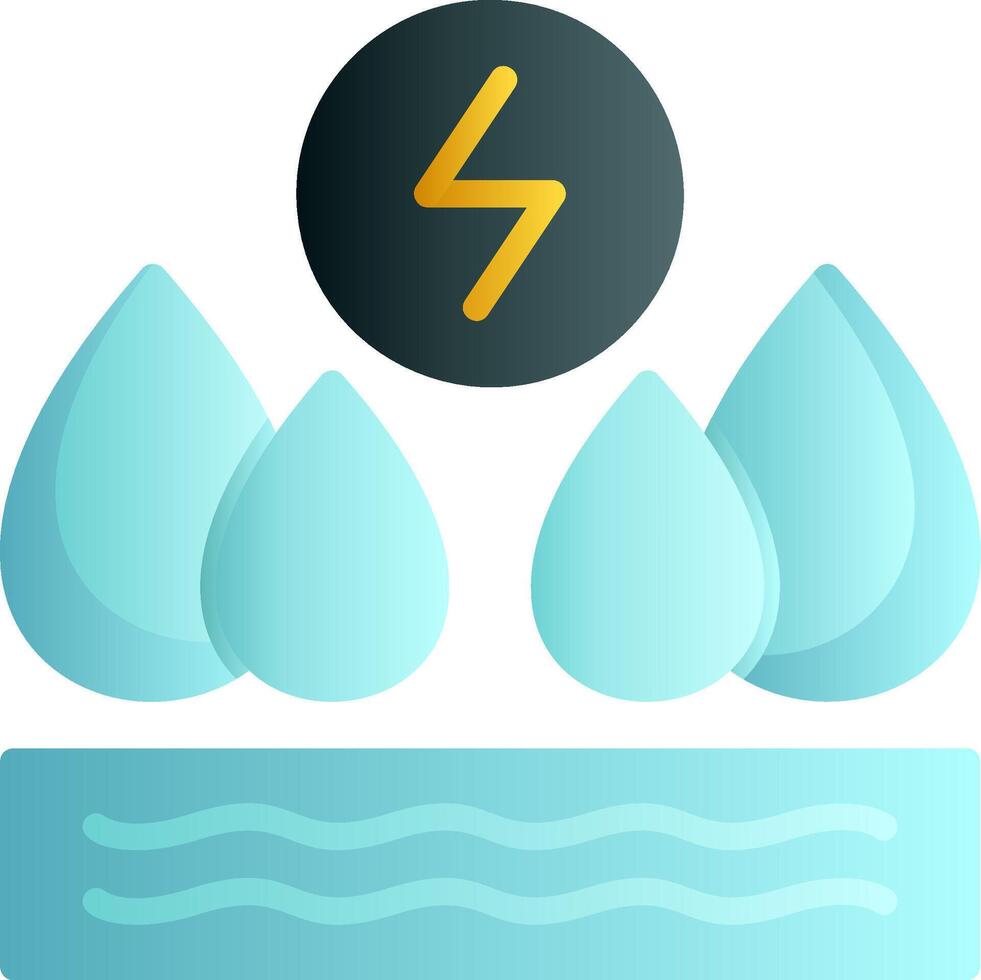 Hydroelectricity Flat Gradient Icon vector