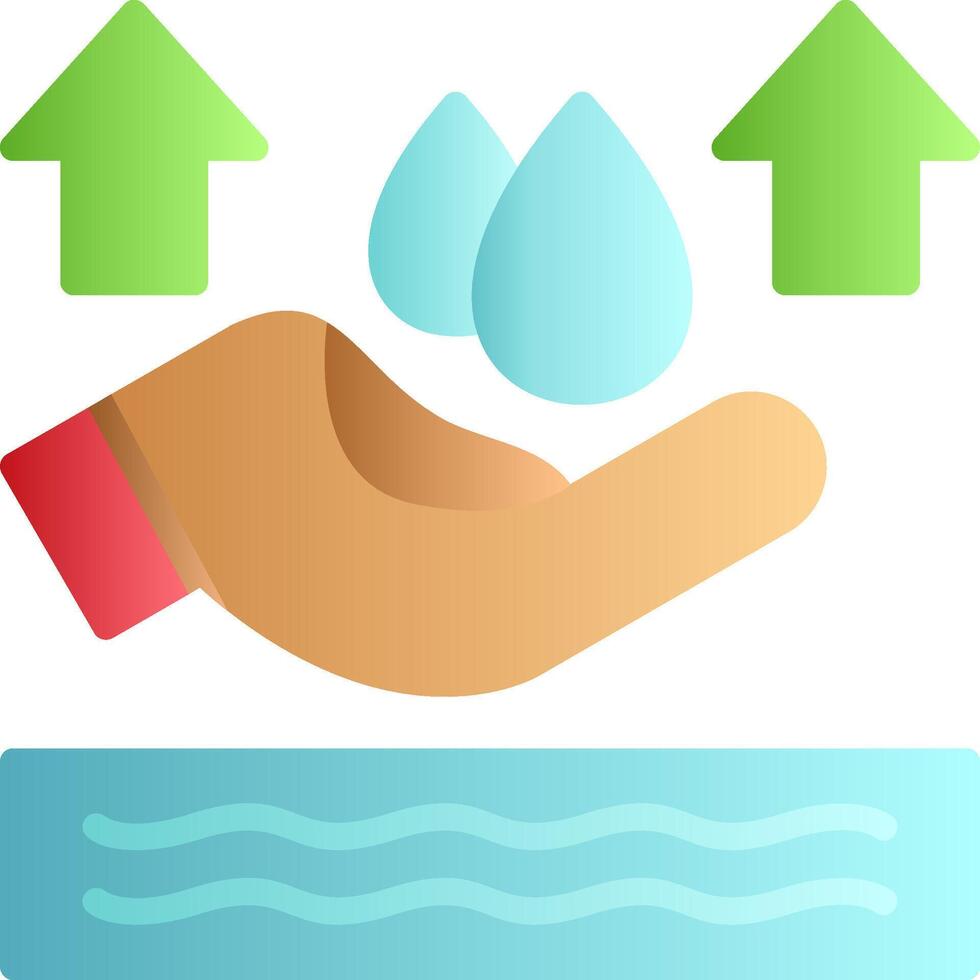 Save Water Flat Gradient Icon vector