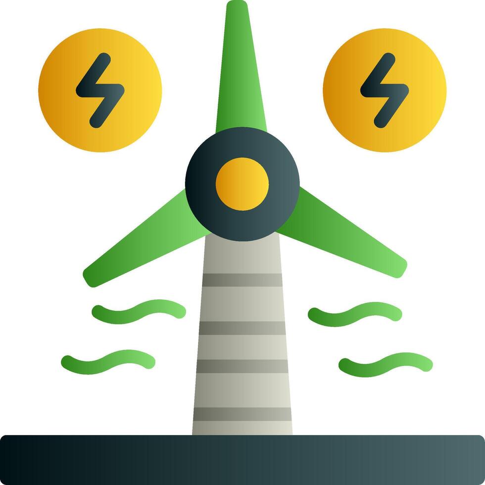 Renewable Energy Flat Gradient Icon vector