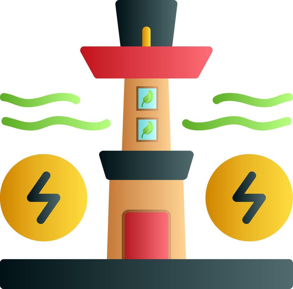 Wave Power Flat Gradient Icon vector