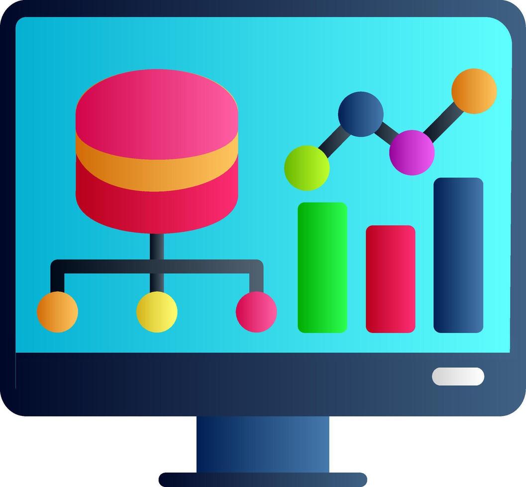 Data Driven Flat Gradient Icon vector