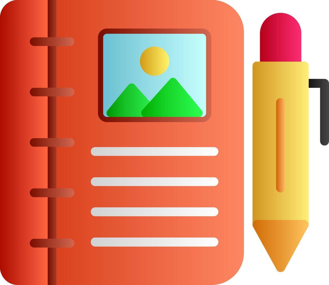 Diary Study Flat Gradient Icon vector