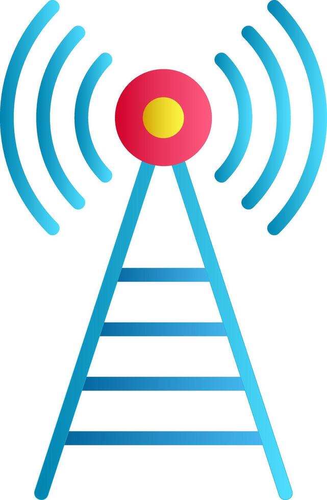 Broadcast Flat Gradient Icon vector