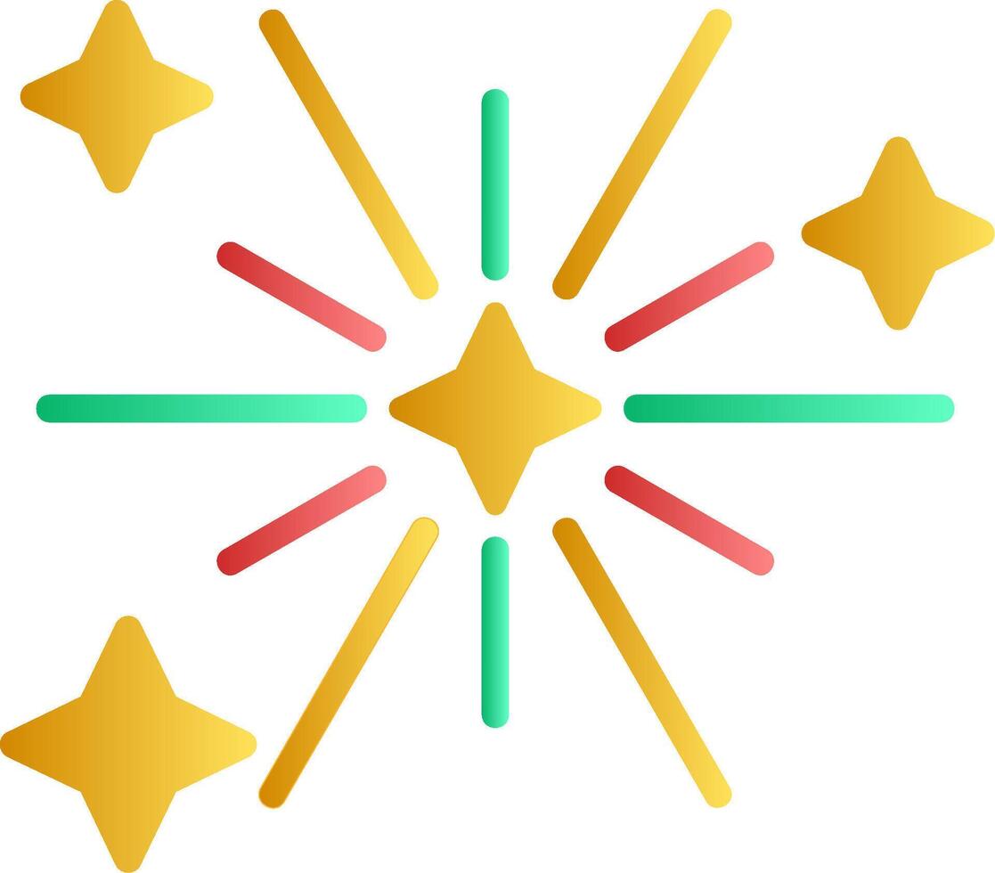 Fireworks Flat Gradient Icon vector
