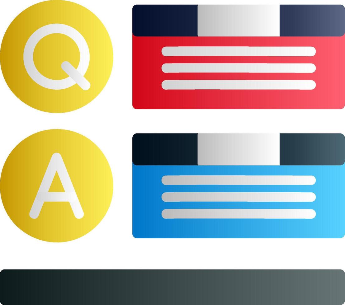 Question and Answer Flat Gradient Icon vector