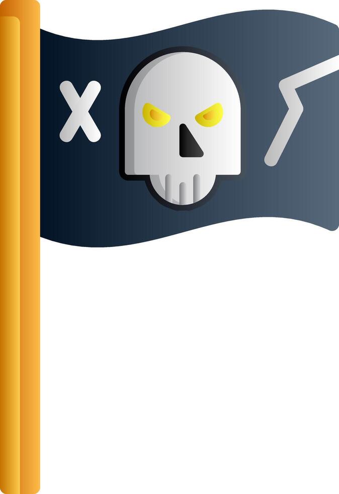 Pirate Flag Flat Gradient Icon vector