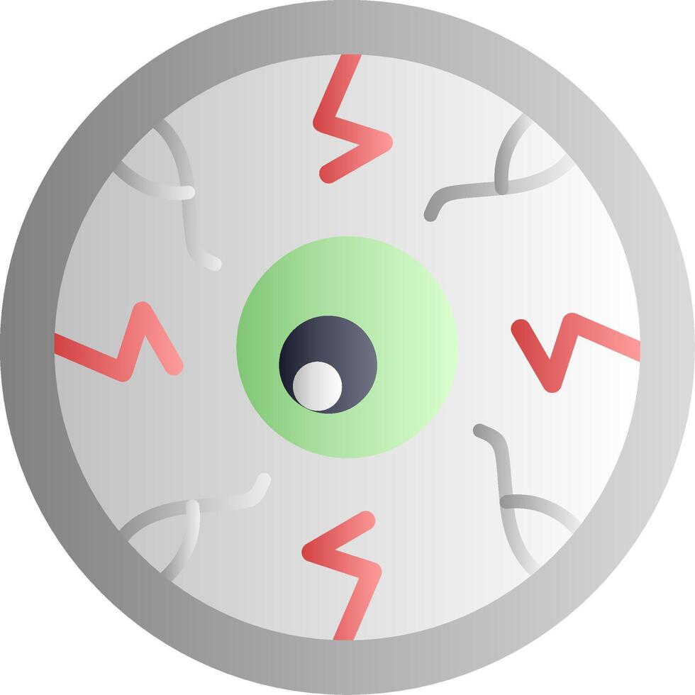 Scary Eyeball Flat Gradient Icon vector