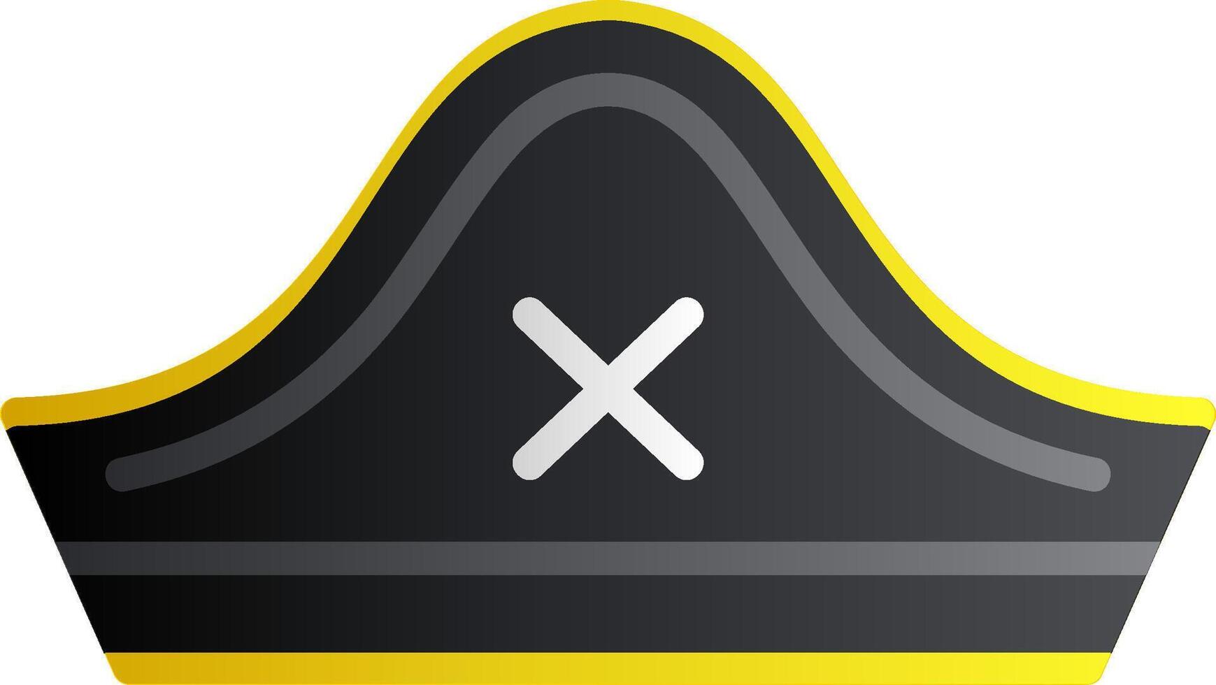 Pirate Hat Flat Gradient Icon vector