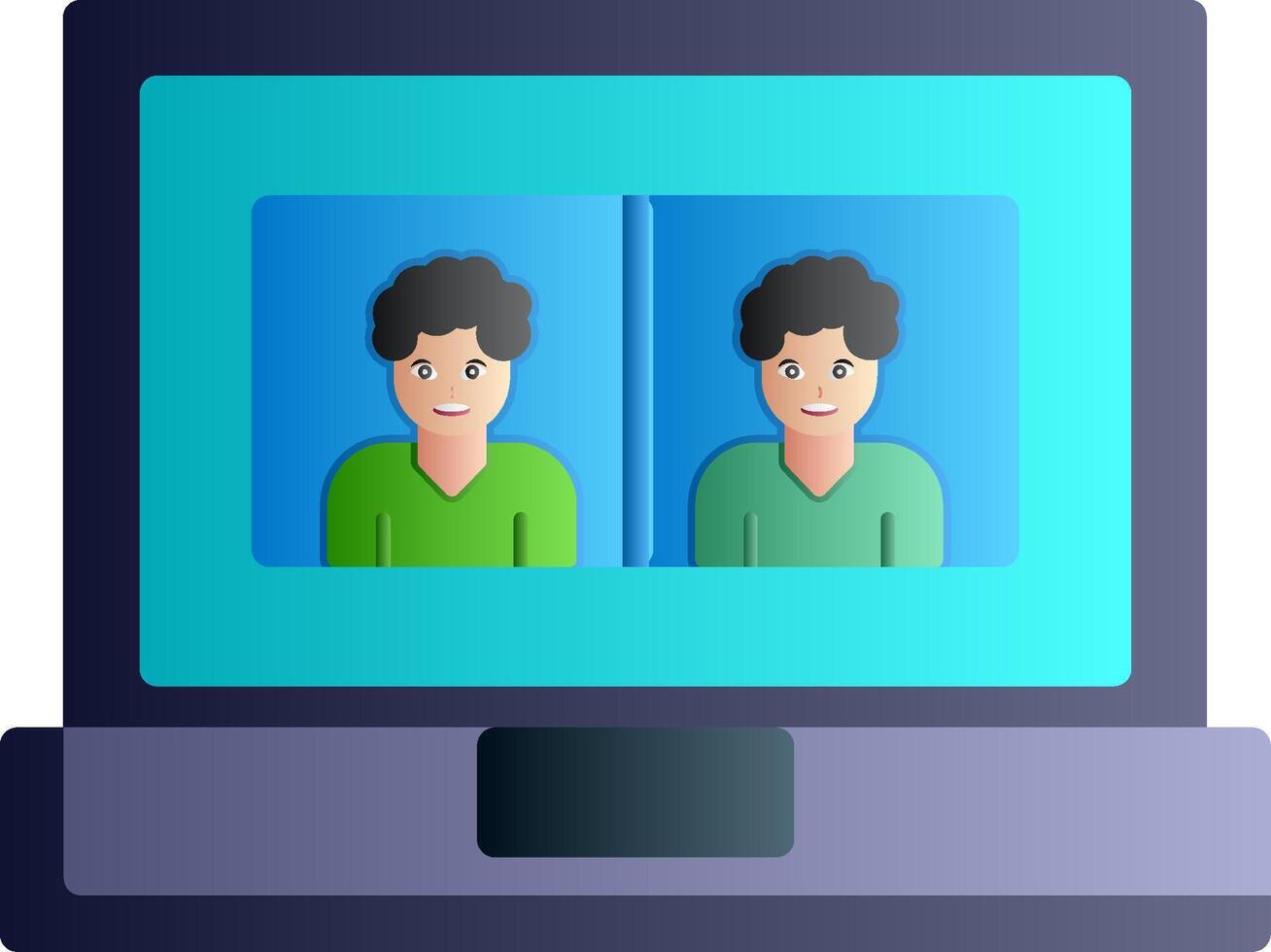 Online Meeting Flat Gradient Icon vector