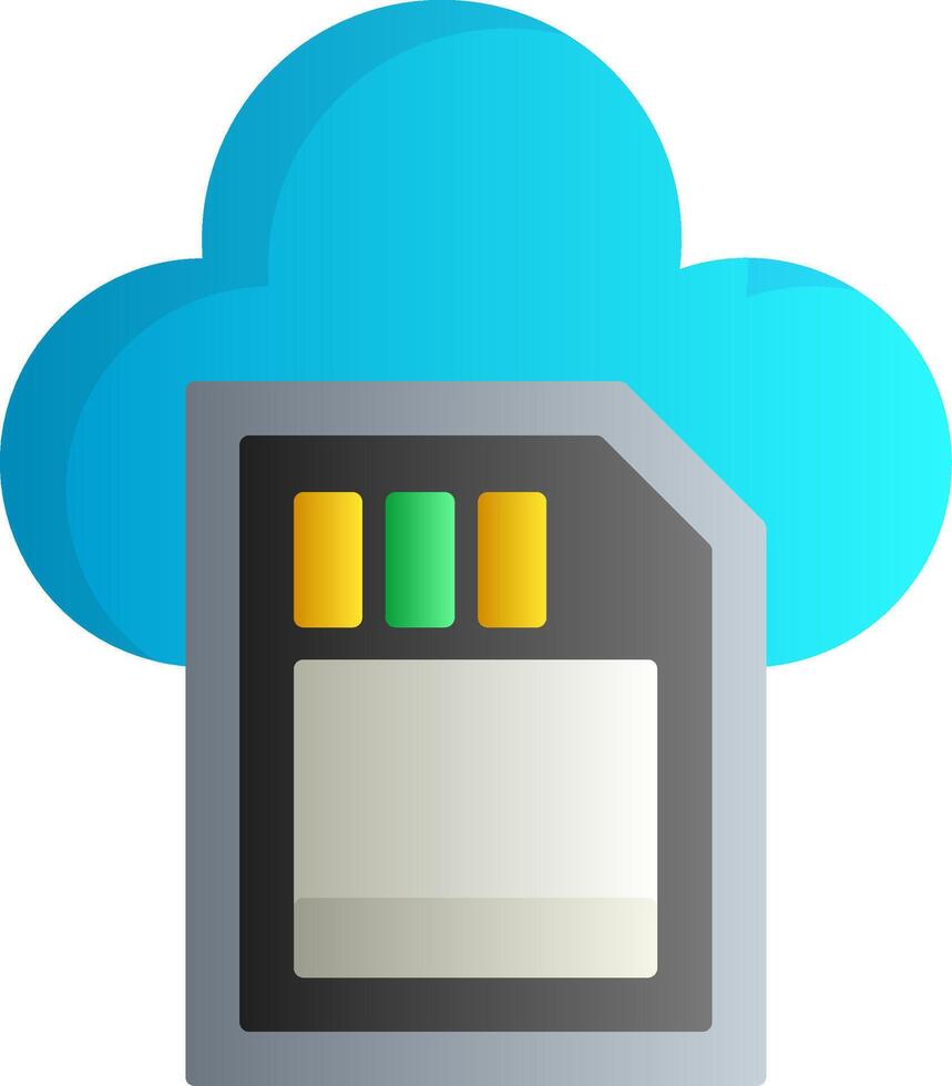Cloud Storage Flat Gradient Icon vector