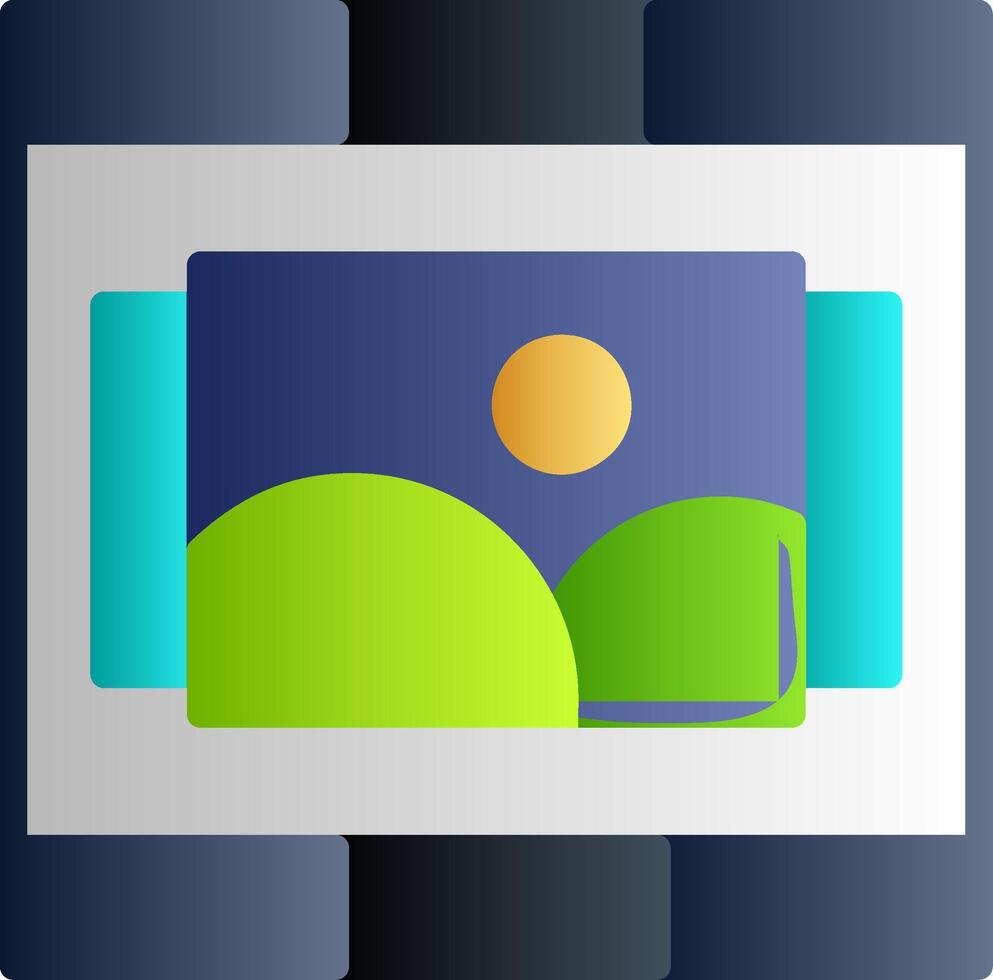 Gallery Flat Gradient Icon vector