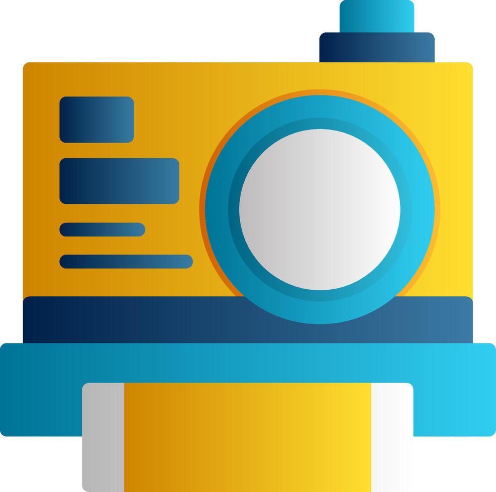 Instant Camera Flat Gradient Icon vector
