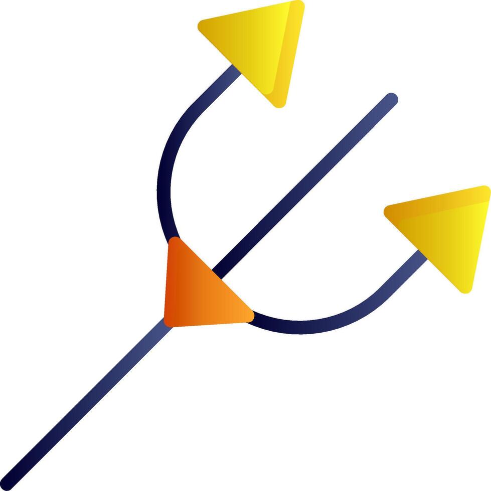 Trident Flat Gradient Icon vector
