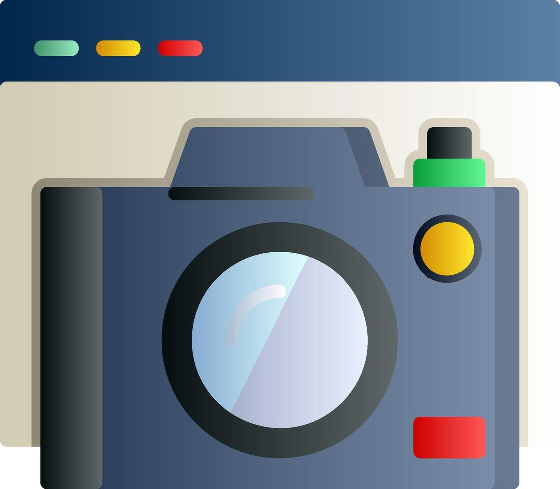 Camera Website Flat Gradient Icon vector