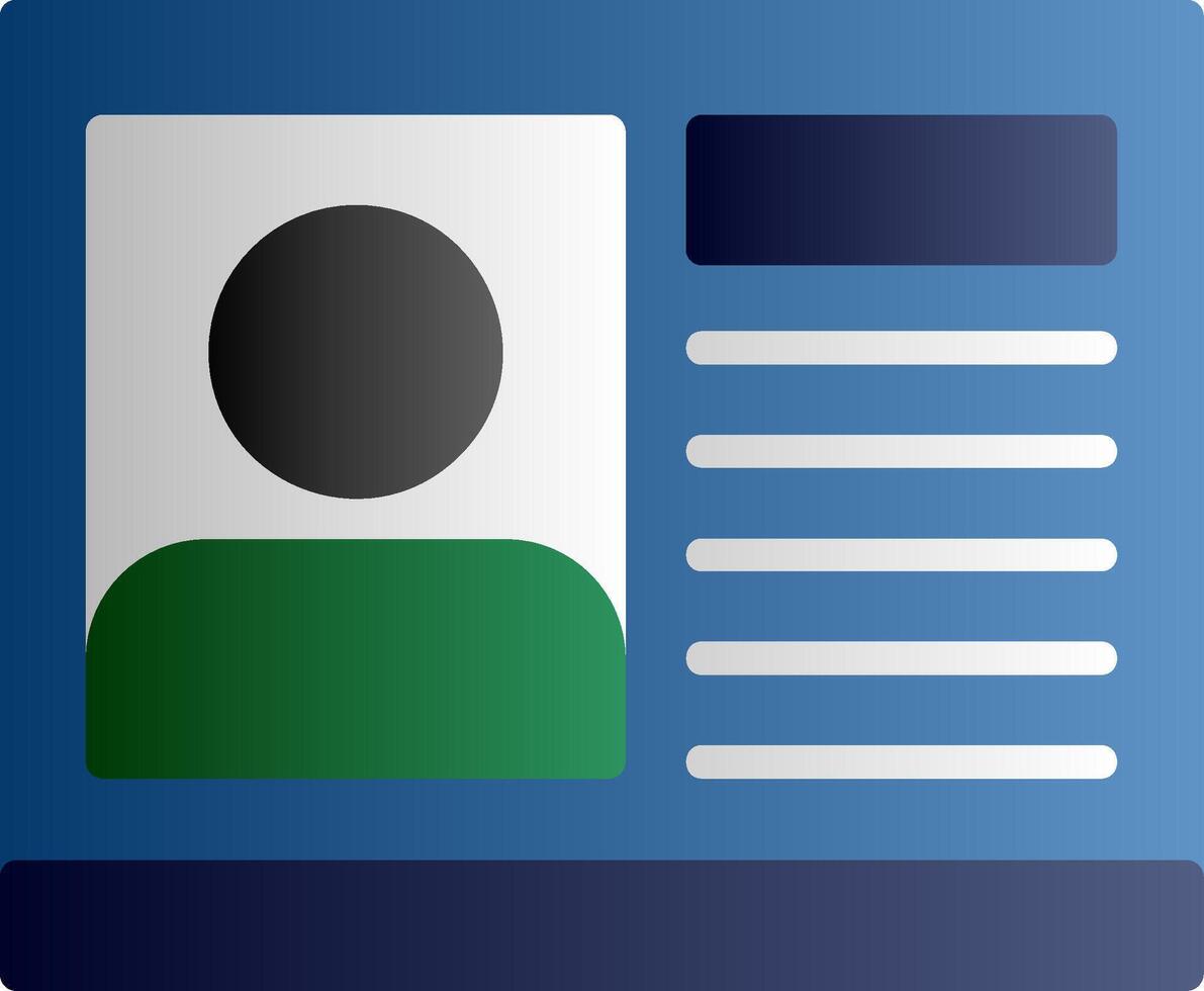 Passport Photo Flat Gradient Icon vector