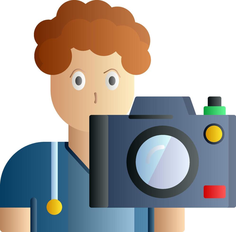 Cameraman Flat Gradient Icon vector