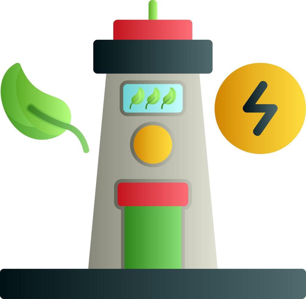 Tidal Power Flat Gradient Icon vector