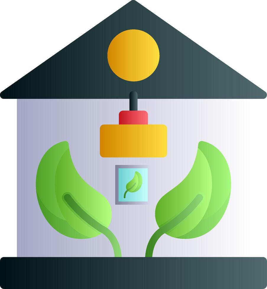 Eco Solar Home Flat Gradient Icon vector