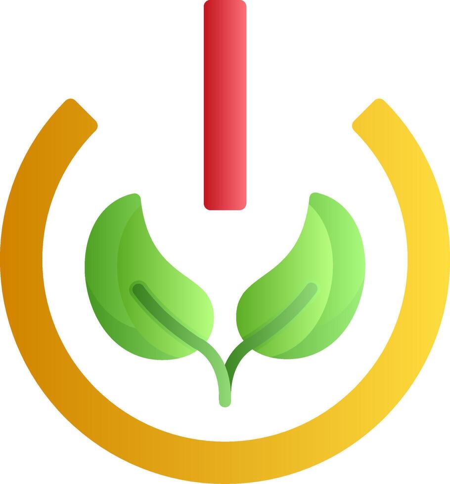 Eco Power Button Flat Gradient Icon vector