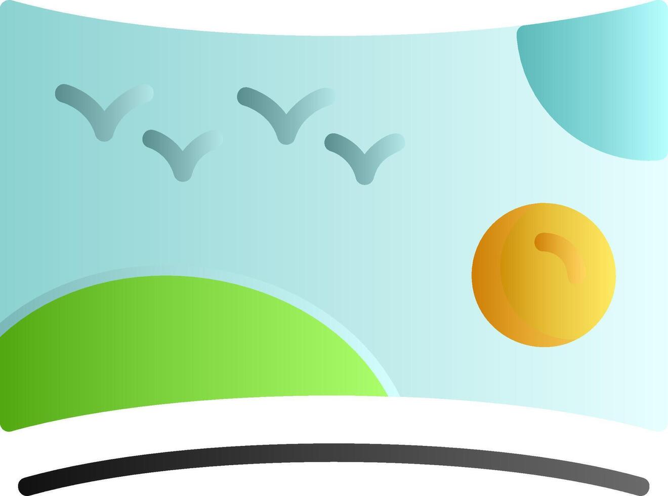 Panoramic Flat Gradient Icon vector
