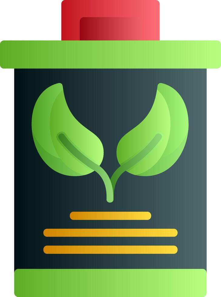 Eco Trash Bin Flat Gradient Icon vector