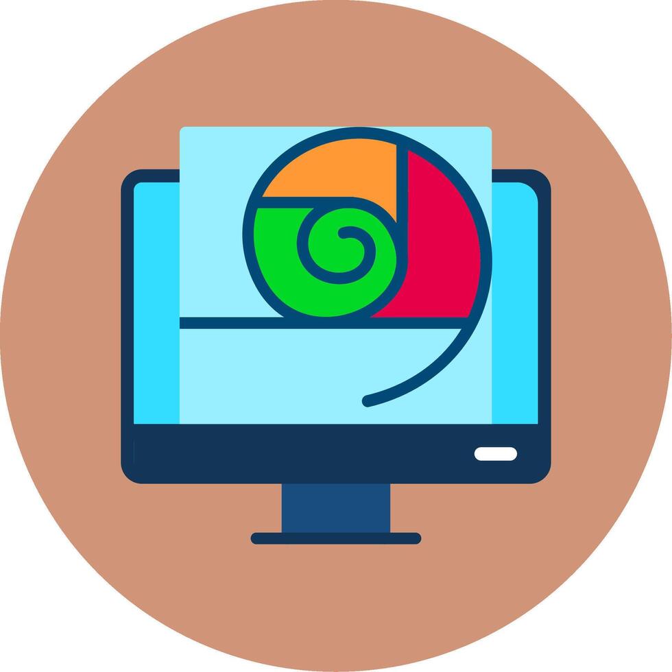 Golden Ration Flat Multi Color Icon vector