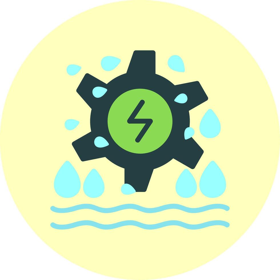 Hydro Power Flat Multi Color Icon vector