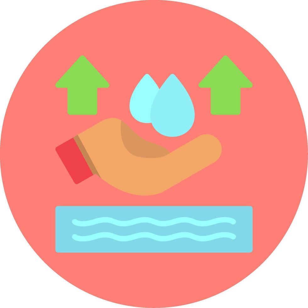 Save Water Flat Multi Color Icon vector